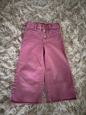 GAP Kids Wide-Leg Rose Pink Button-Front Jeans